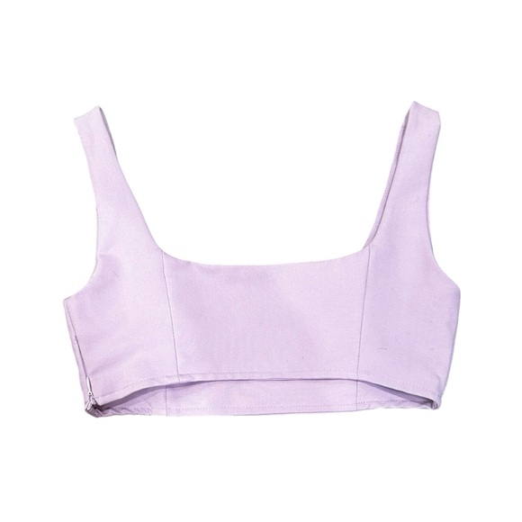 Princess Polly Lilac Crop Top Bralette Size 2 - Picture 3 of 4